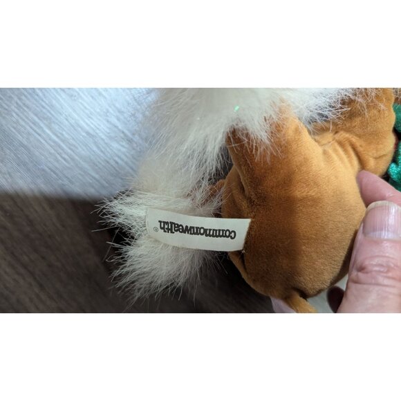 Commonwealth Plush Reindeer Toy With Red Antlers & Green Bow 6"  2005 - Picture 5 of 8